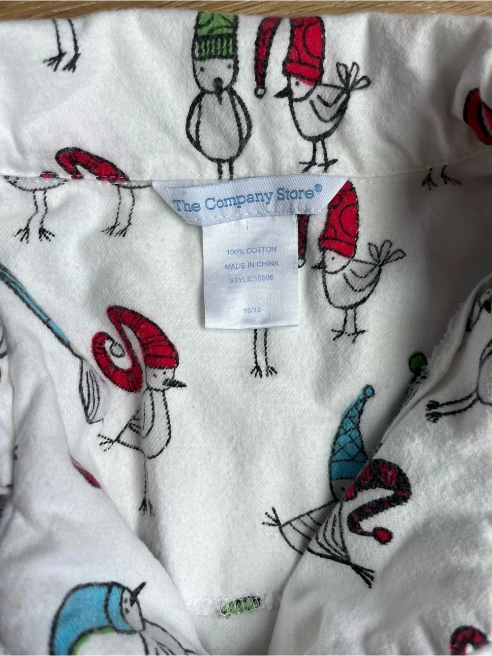 The Company Store kids holiday winter flannel pajamas set 100% cotton 10/12